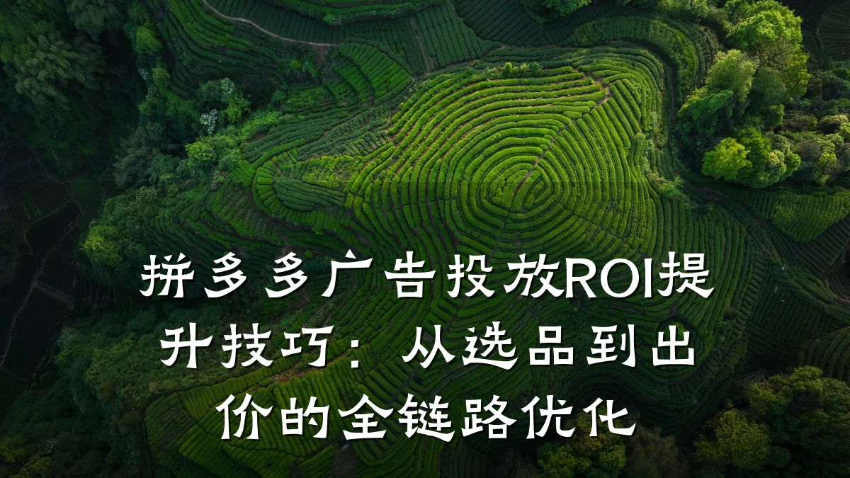 拼多多广告投放ROI提升技巧：从选品到出价的全链路优化
