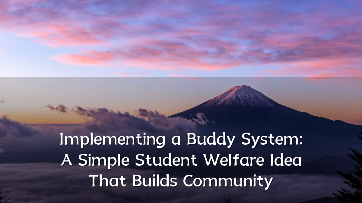 Implementing a Buddy System: A Simple Student Welfare Idea That Builds Community