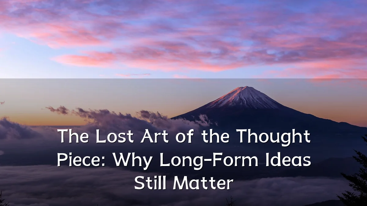 The Lost Art of the Thought Piece: Why Long-Form Ideas Still Matter