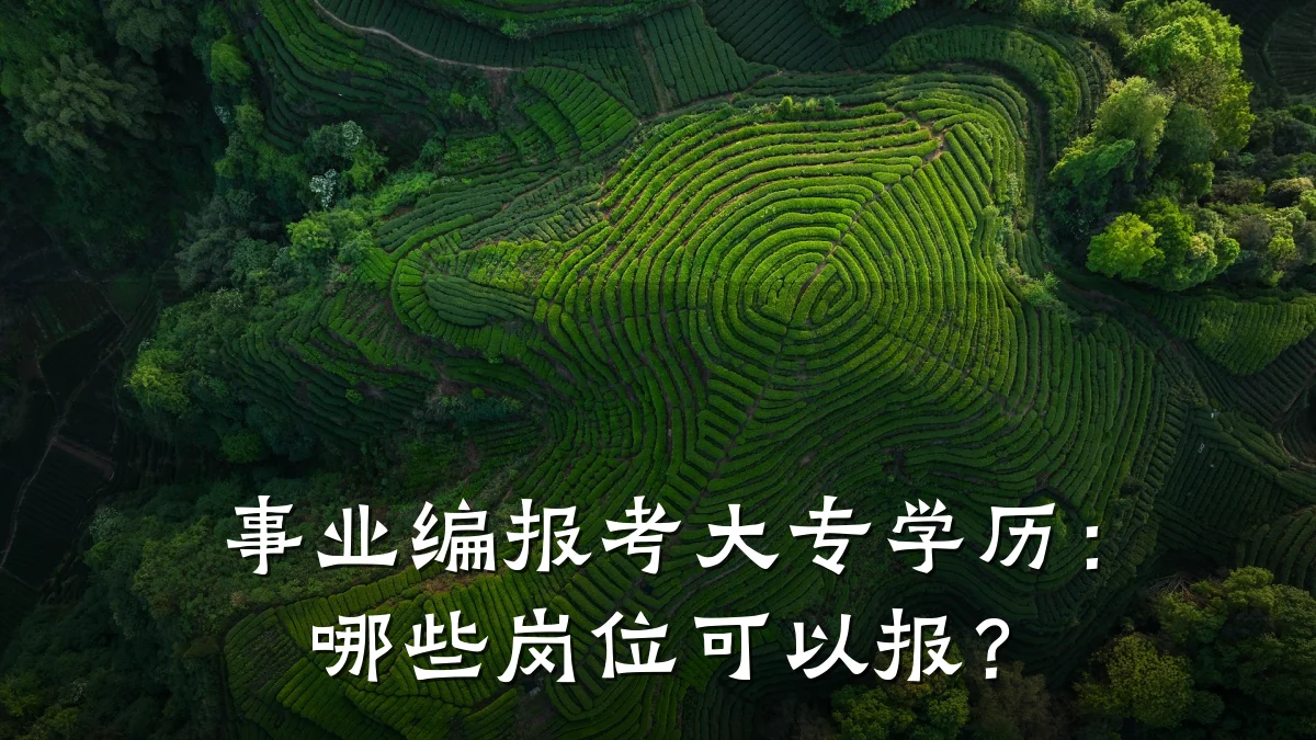 事业编报考大专学历：哪些岗位可以报？