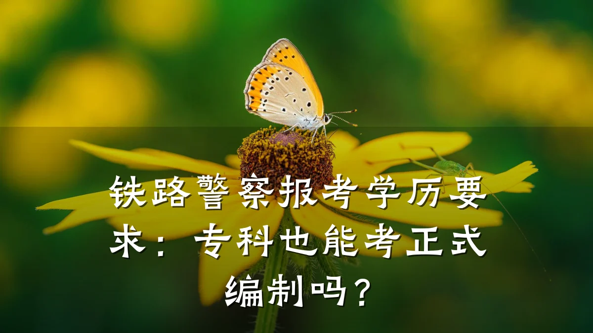 铁路警察报考学历要求：专科也能考正式编制吗？